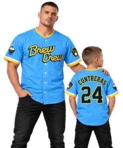 William Contreras Jersey Brew Crew 2026 Bold Brewers Edition Dad and Son