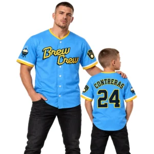 William Contreras Jersey Brew Crew 2026 Bold Brewers Edition Dad and Son