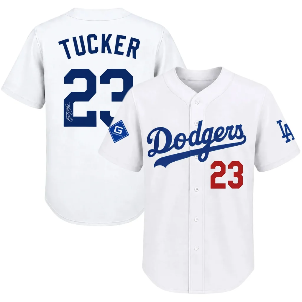 Women's Kyle Tucker Dodgers Home Jersey Dynamic Signature Style