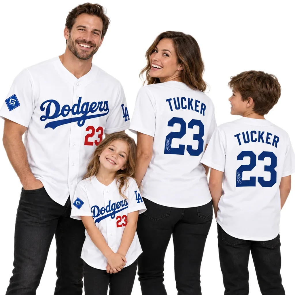 Women's Kyle Tucker Dodgers Home Jersey Dynamic Signature Style