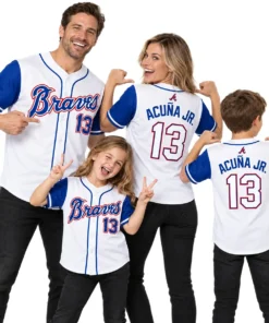 Youth Atlanta Braves Ronald Acuna Jr. Jersey Dynamic MLB baseball