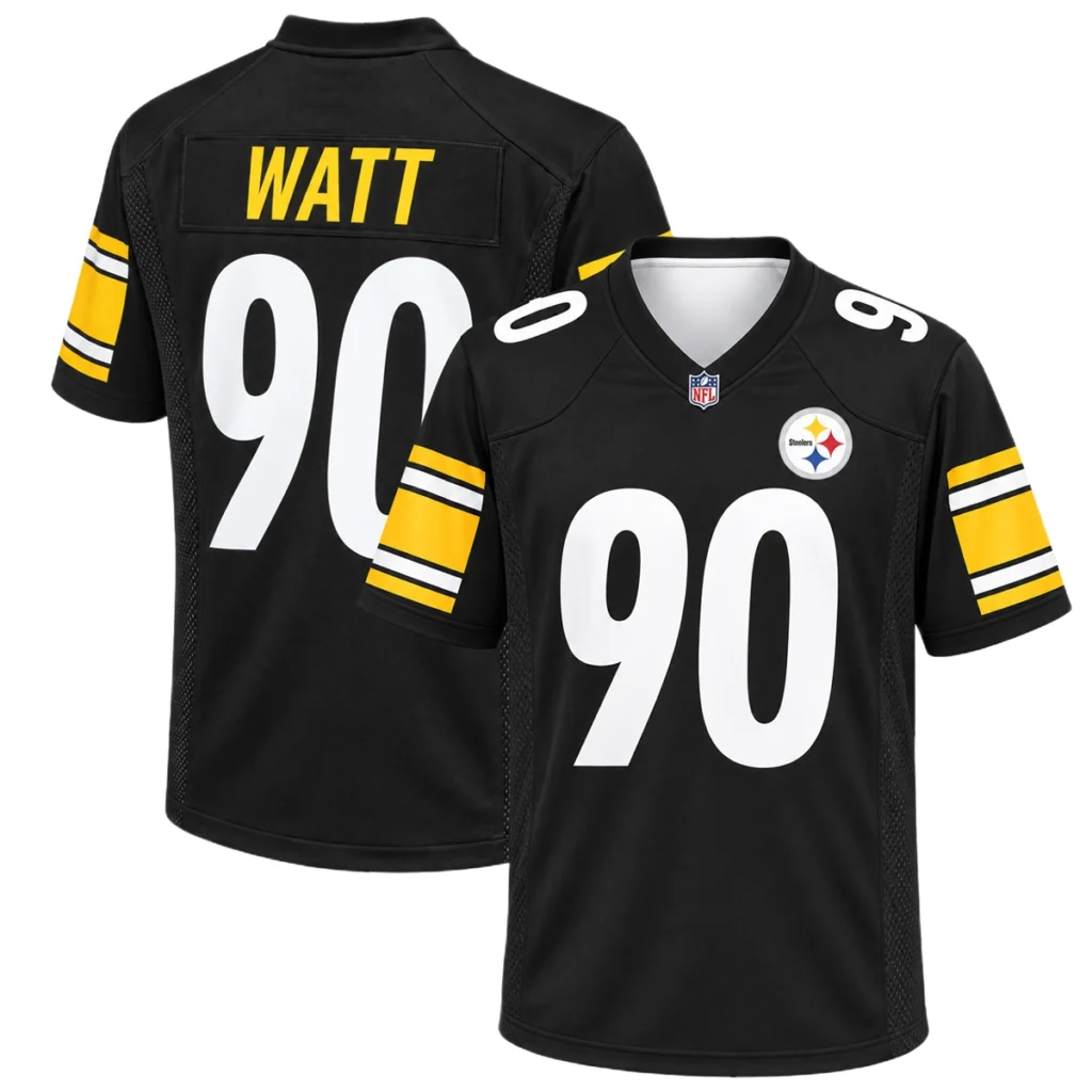 Youth Pittsburgh Steelers TJ Watt Black Jersey – Team Pride